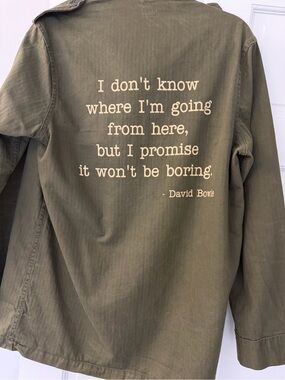 Dutch Army Field Jacket. Army Green Graphic Back Shirt Jacket. Womens XL 12/14